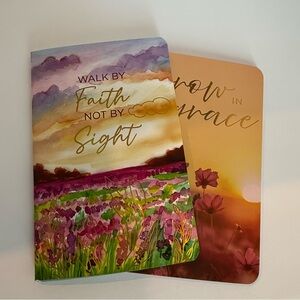 Set of 2 Floral Inspirational Prayer Journal Bible Study Notebook